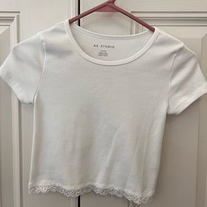 American Eagle White Crop Top